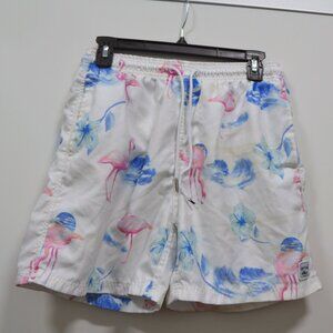 Spicy Tuna Men's swim trunks, size medium - flamingos